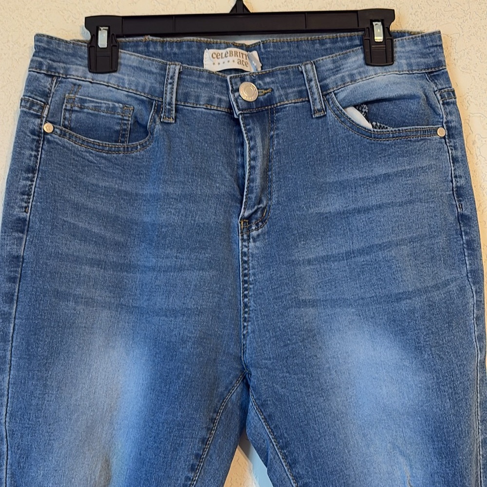 Celebrity Ace Women's Distressed Flared Denim Jeans - Picture 5 of 5
